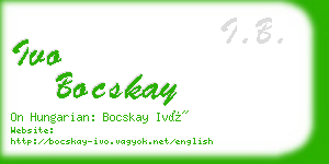 ivo bocskay business card